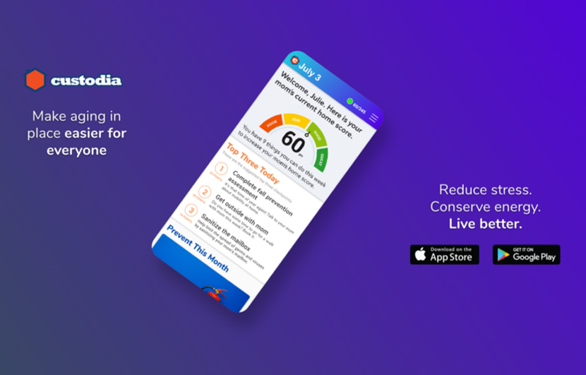 Custodia's free app for seniors - Age in place effortlessly with our user-friendly technology.