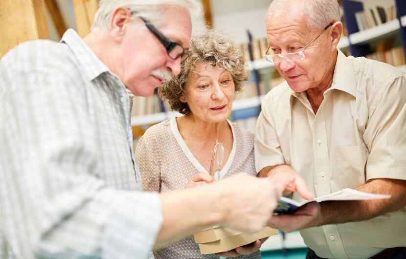 Seniors showing curiosity in something
