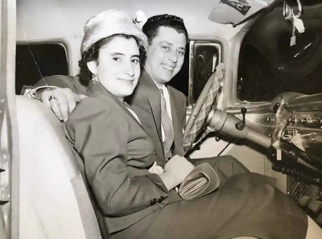 image of grandparents on theirwedding day, 1957.