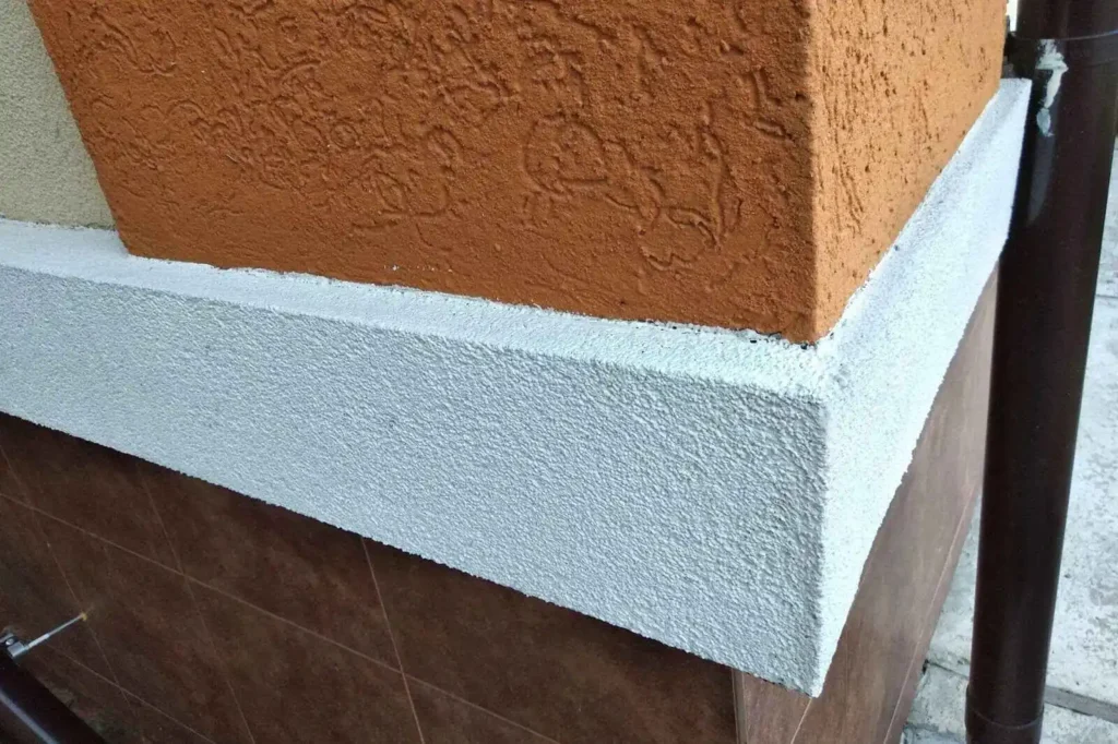 building exterior facade with decoration elements.