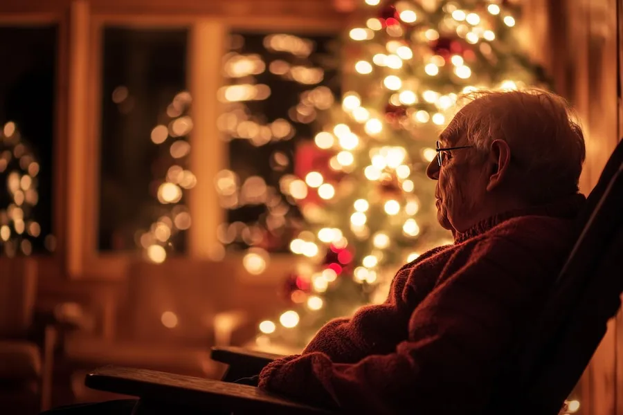 senior at Christmas feeling loneliness